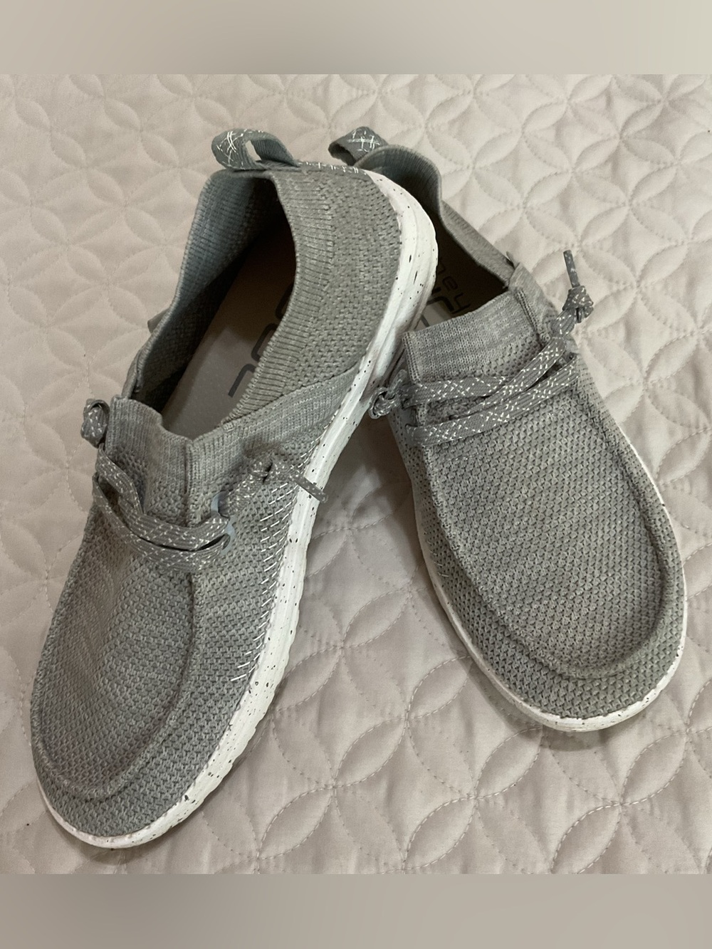 Hey Dude Gray Wendy Halo Slip On Knit Shoes Size 6 EU 37